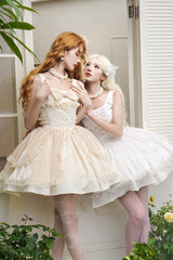 Moonlight Symphony Cardigan Bowknot Sweet Elegant Princess Lolita Jsk Dress 2 Colors - Ivory - 1