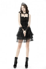 Black Floral Jacquard Lace-Up Women's Gothic Overbust Corset - Product - 5