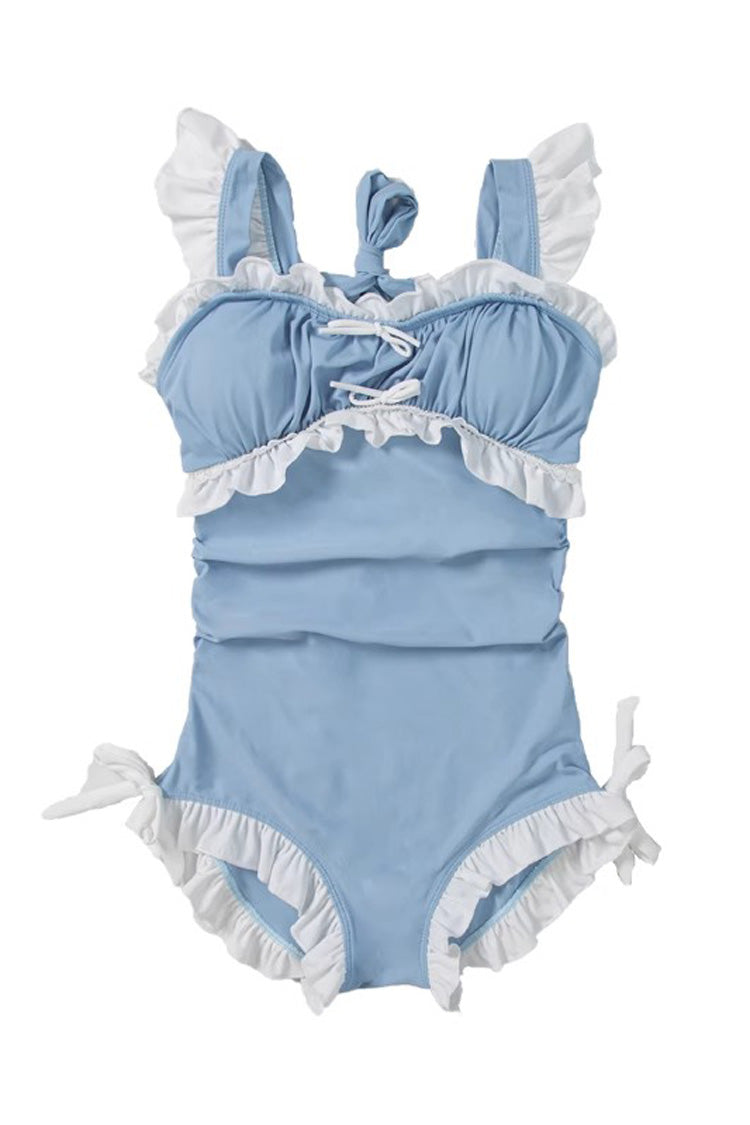 Sexy Hollow Backless Lace-Up Sleeveless Cute Sweet Lolita One Piece Swimsuit 2 Colors - Product - 4