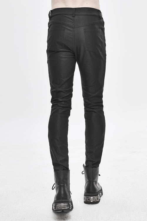 Black Robot Armor Gloss Printing Skinny Stretch Mens Pants - Product - 5