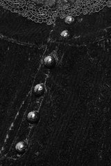 Black Stand Collar Long Sleeves Embroidery Floral Lace Women's Gothic Tops - Product - 7