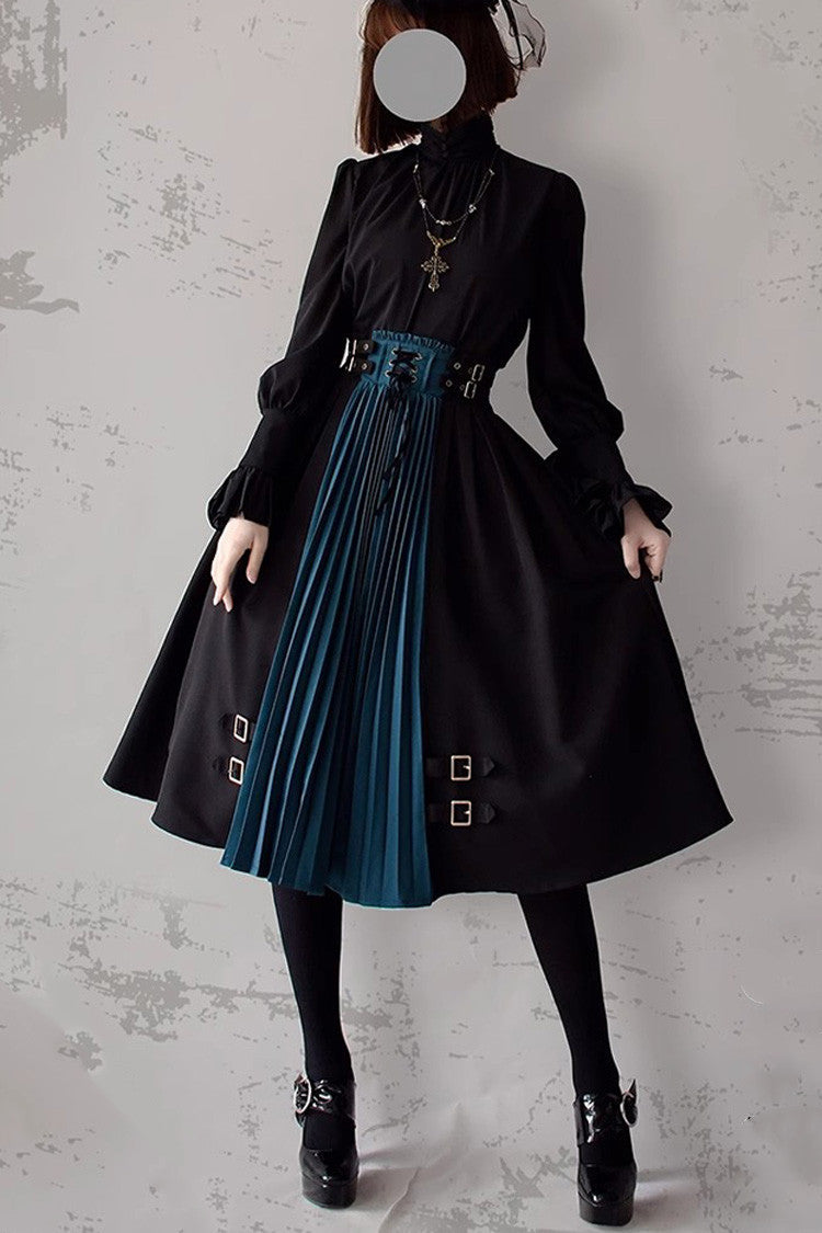 Black/Blue Dawn Keeper Lolita Skirt - Product - 2