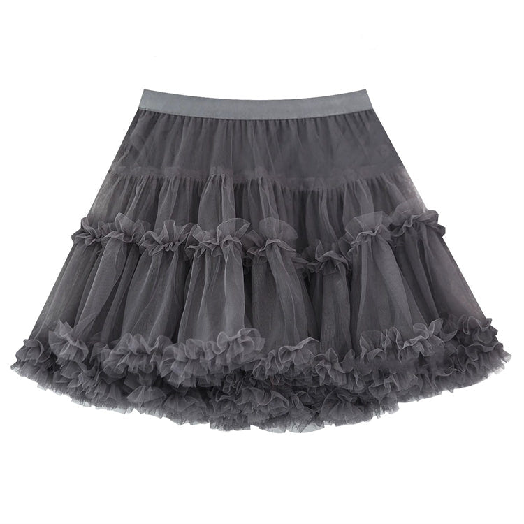 Sweet High Waisted Ruffle Princess Lolita Petticoat 7 Colors - Grey - 6