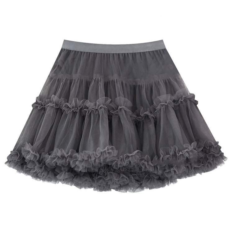 Sweet High Waisted Ruffle Princess Lolita Petticoat 7 Colors - Grey - 6