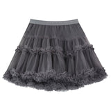 Sweet High Waisted Ruffle Princess Lolita Petticoat 7 Colors - Grey - 6