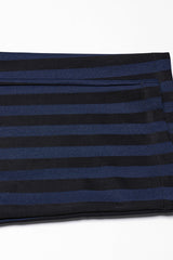 Black/Blue High Waisted Striped Print Men's Gothic Suit Pants - Product - 7