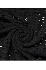 Black Gothic Lace Big Hat Hole Mysterious Horn Long Sleeve Short Women's Coat - Product - 7