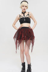 Black Punk Hollow Sling Halter Neck Metal Ring Decoration Women's Vest - Product - 11