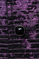 Violet V Collar Sleeveless Print Skull Buckle Men's Gothic Vest - Product - 9