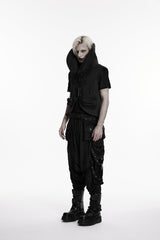 Black Studded Pleated Eyelet Men's Punk Handsome Cool Pants - Product - 2