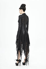 Black Dragon Spine Hole Decoration Long Sleeves Gothic Dress - Product - 6