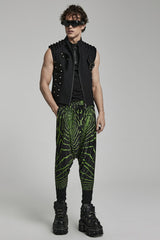 Green Halo Print Men's Sagging Pants - Product - 4
