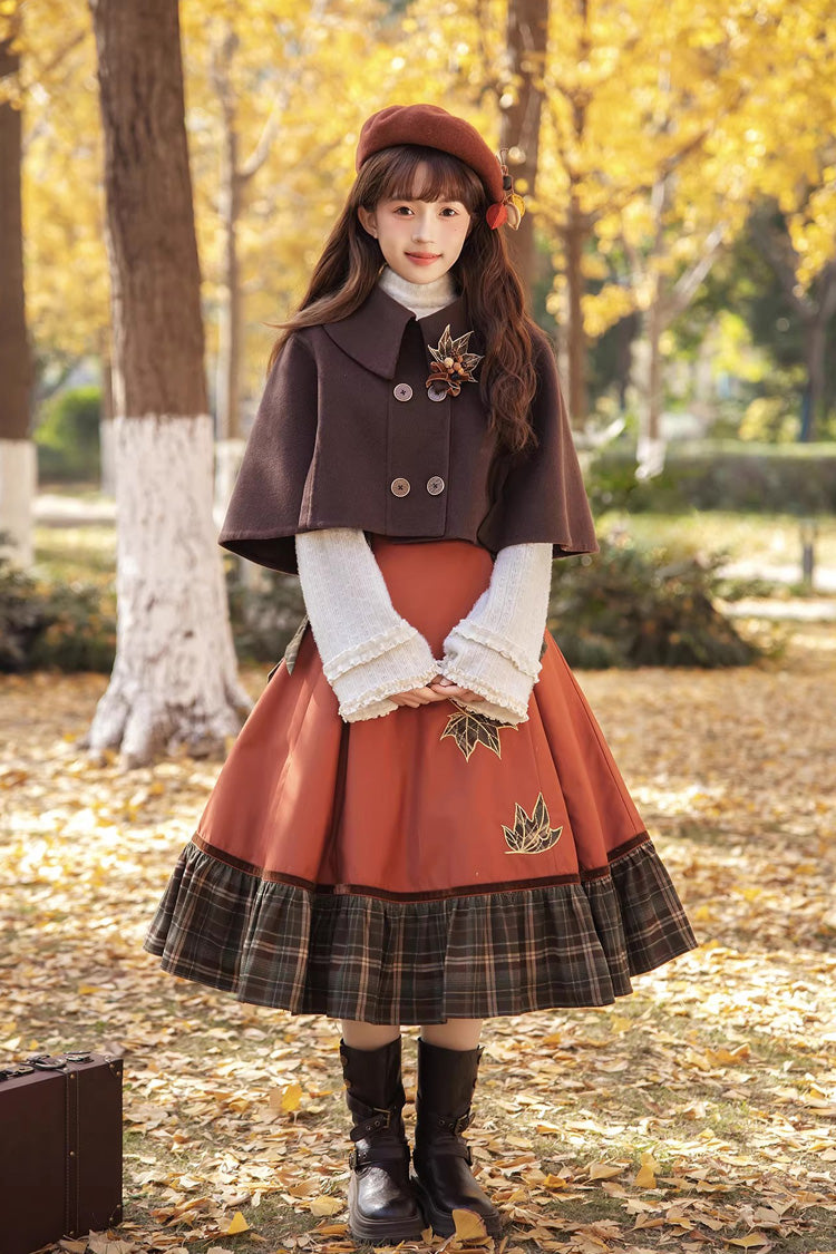 [Autumn Chronicles] Sleeveless Printed Ruffled Embroidered Spliced Slim Sweet Lolita Jsk Dress - Product - 5