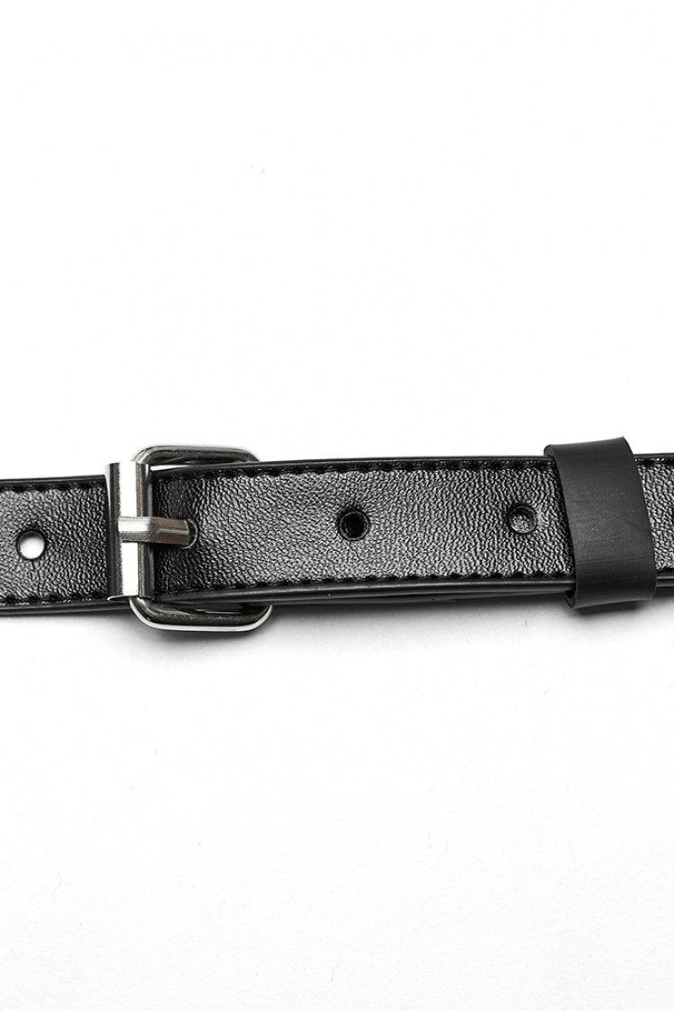 Black PU Leather Cross Metal Ring Buckle Women's Steampunk Body Harness - Product - 8