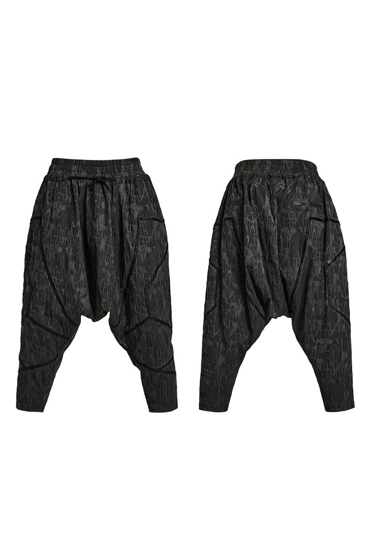 Black Stripes Print Baggy Men's Punk Pants - Product - 5