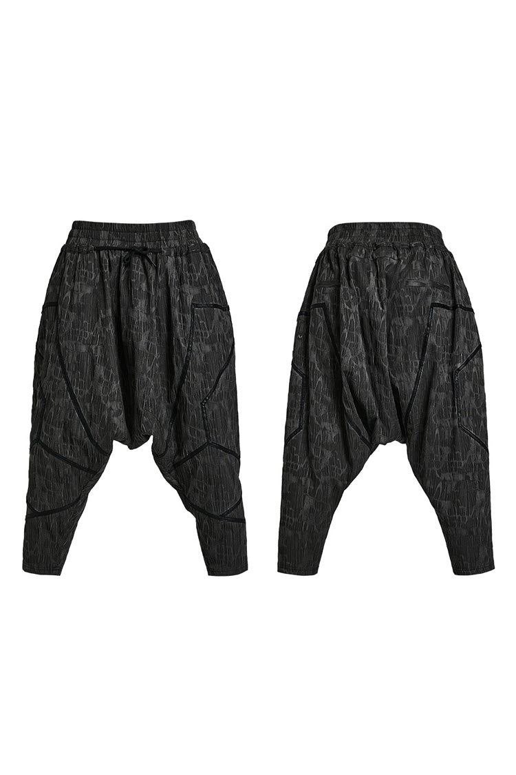 Black Stripes Print Baggy Men's Punk Pants - Product - 5