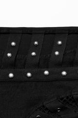 Black Mesh Women's Punk Cutout Eyelet Jeans - Product - 5