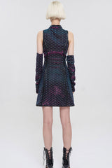 Multi-Color Punk Chinese Style Cheongsam Collar Sleeveless Women's Short Dress - Product - 9