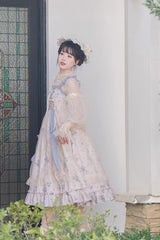 Multi-Color Chinese Style Elegant Flower Wall Print Sweet Lolita Dress - Product - 8