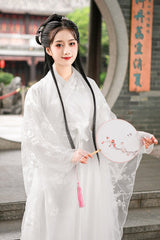 White Lady Chinese Style Fairy Sweet Hanfu Dress Full Set - Product - 5