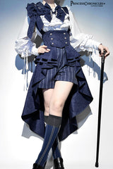 Blue Rabbit Theater Vertical Stripes Print Ouji Fashion Sweet Prince Cool Lolita Shorts - Product - 12