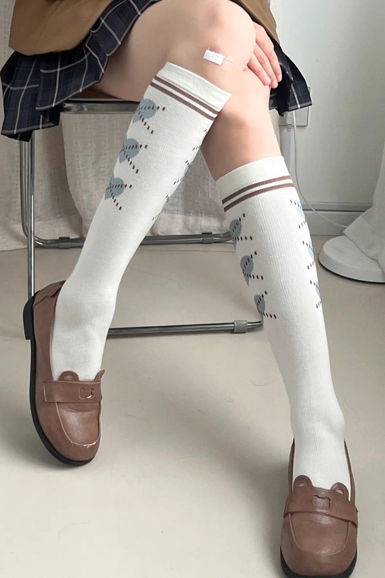Pearl Knee-High Print Sweet Lolita Socks 4 Colors - Product - 6
