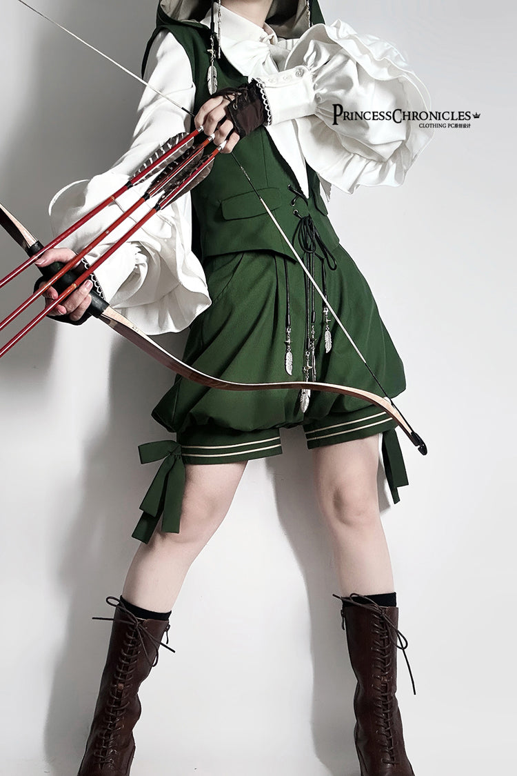 Green [Rabbit Feather] Sweet Prince Handsome Ouji Lolita Vest - Product - 6