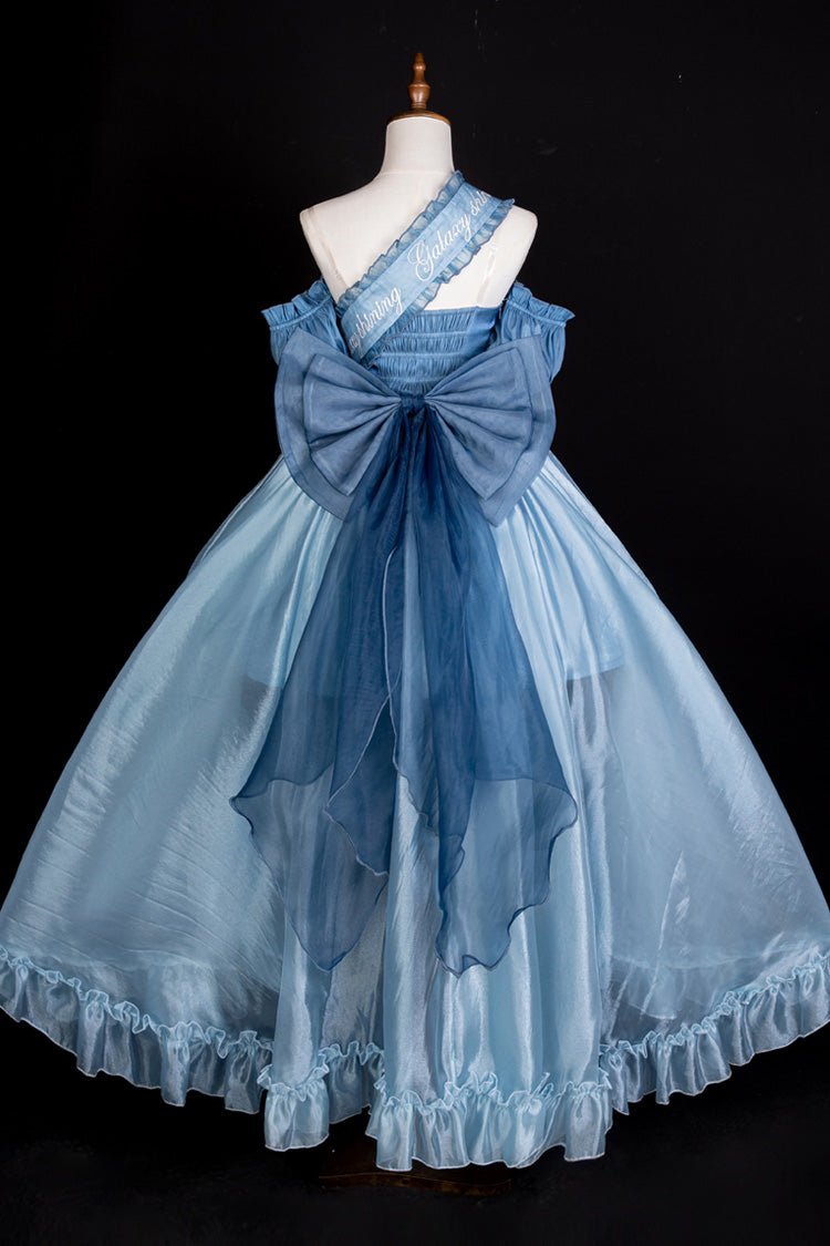 Blue [Mermaid Princess] Ruffle Hanayome Bowknot Sweet Elegant Lolita Jsk Dress Set - Product - 8