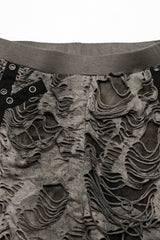 Slim Ripped Eyelet Chain Women's Steampunk Leggings 2 Colors - Product - 13