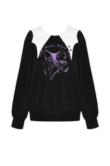 Black/White Point Peter Pan Collar Collar Long Sleeves Women's Gothic Vintage College Sweatshirt - Product - 3
