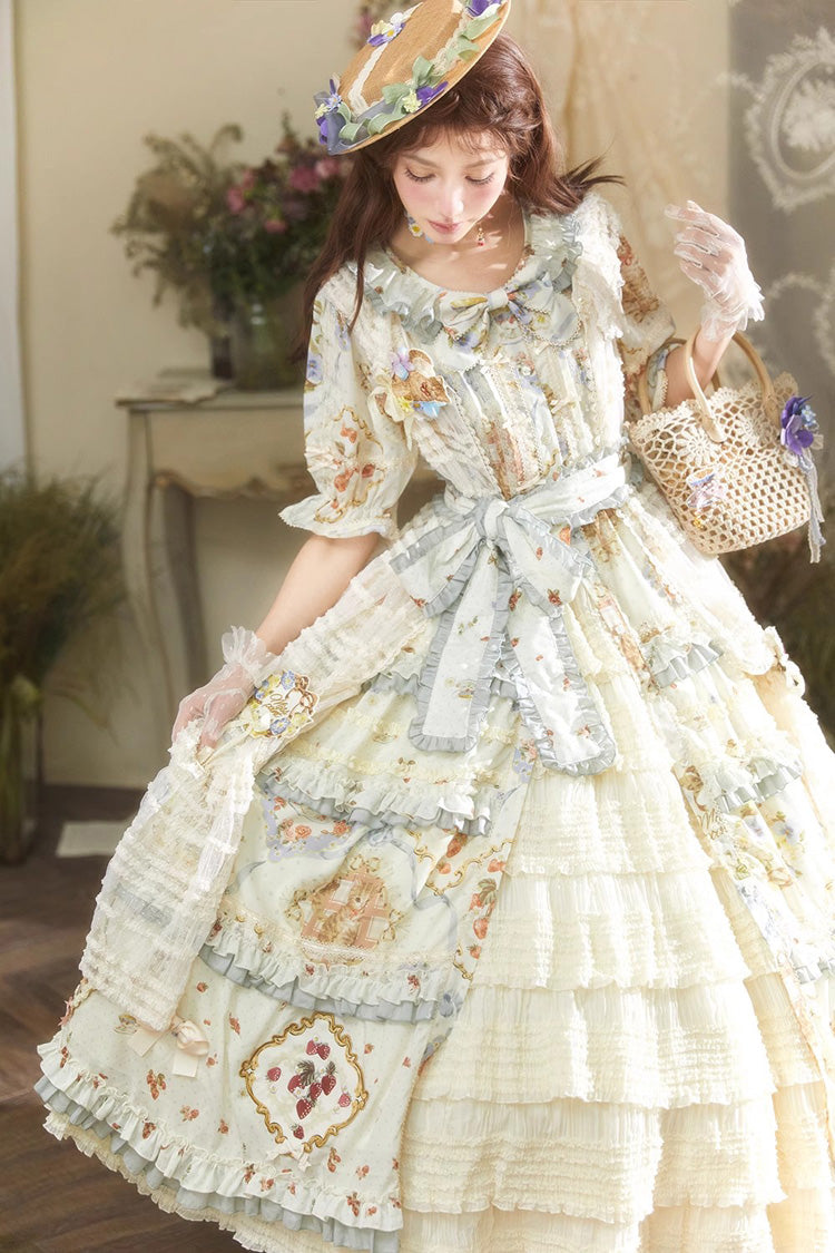 Cat Rose Tea Multi-layer Ruffle Sweet Lolita Skirt 3 Colors - Product - 8