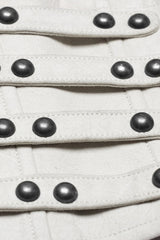 White Multi-buckle Strap Underbust Women's Punk Corset - Product - 5