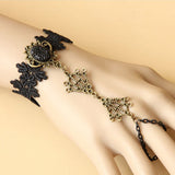 Black Romantic Retro Lace Gothic Lolita Bracelet - Product - 5
