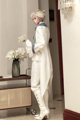 White [Moonlit Paladin Prince] Ruffle Embroidery Bowknot Classic Prince Handsome Ouji Lolita Set - Product - 7