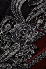 Black 3D Floral Decoration Stand Collar Long Sleeves Womens Gothic Jacket - Product - 8