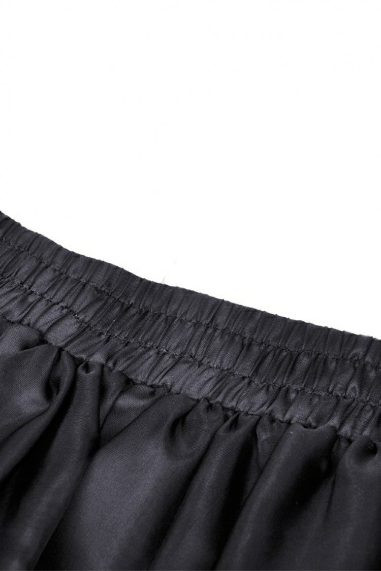 Black Women's Gothic Lolita Bowknot Multi-Layered Lace Trim Mini Skirt - Product - 12