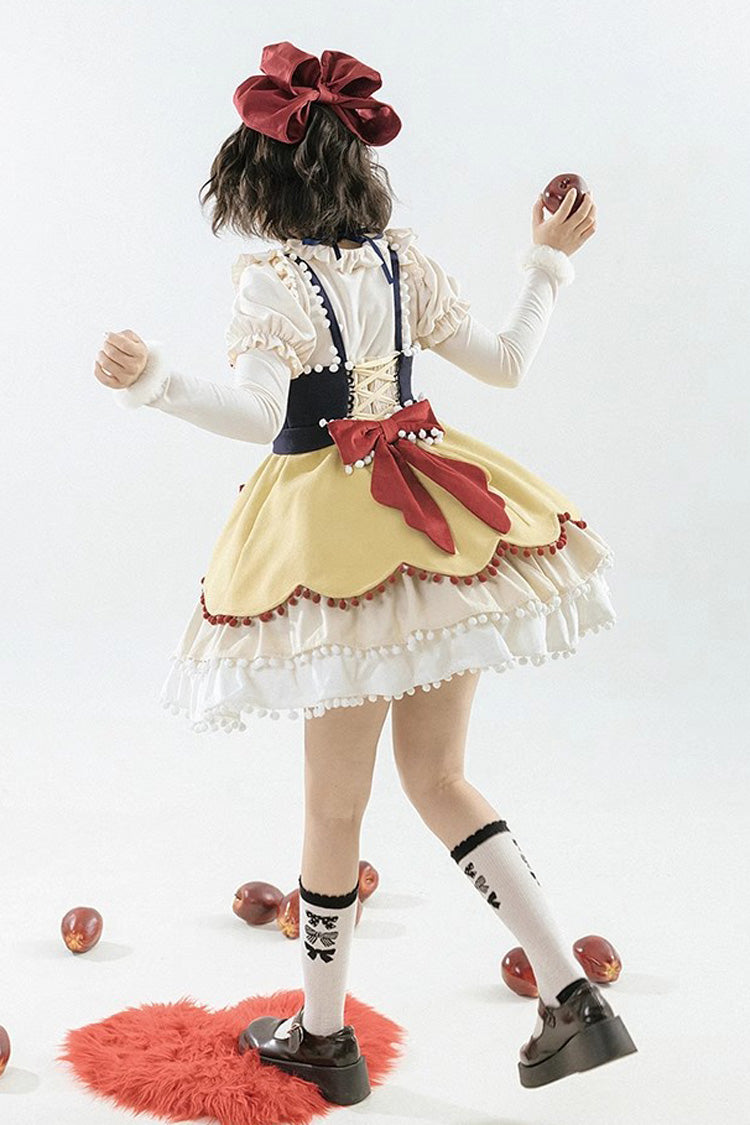 Confession Function Multi-layer Ruffle Bowknot Color Matching Autumn Winter Sweet Lolita Jsk Dress - Product - 7