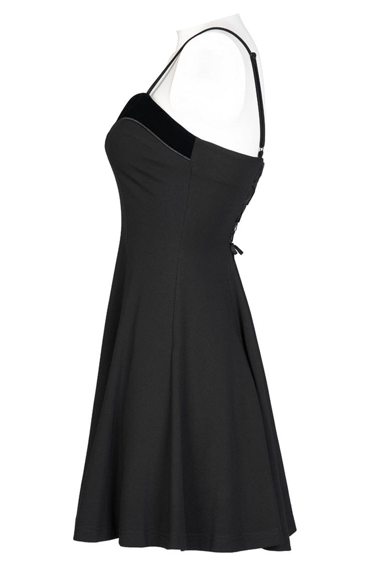 Black Bat Fleece Embroidered Sun Gothic Suspender Women's Dress - Product - 6