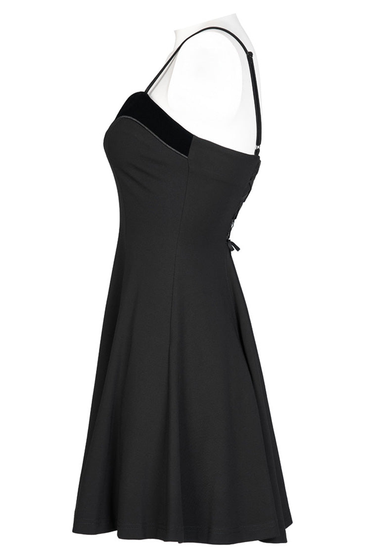Black Bat Fleece Embroidered Sun Gothic Suspender Women's Dress - Product - 6