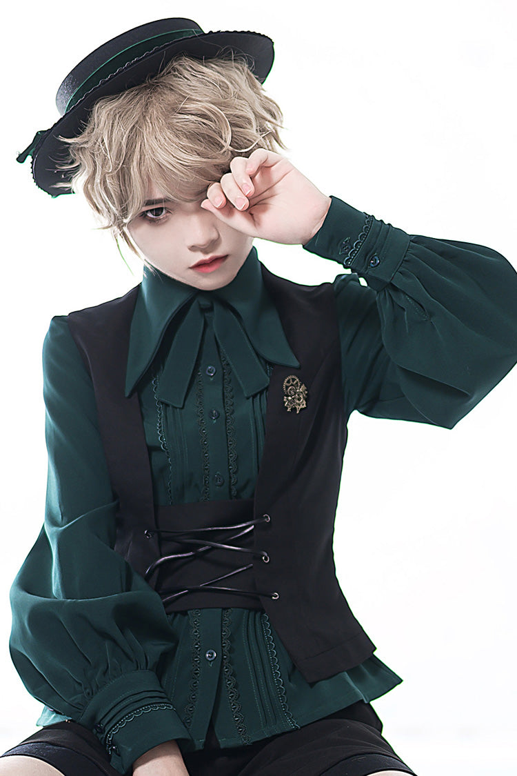 Black Gothic Vintage Elegant Ouji Fashion Lolita Vest - Product - 3