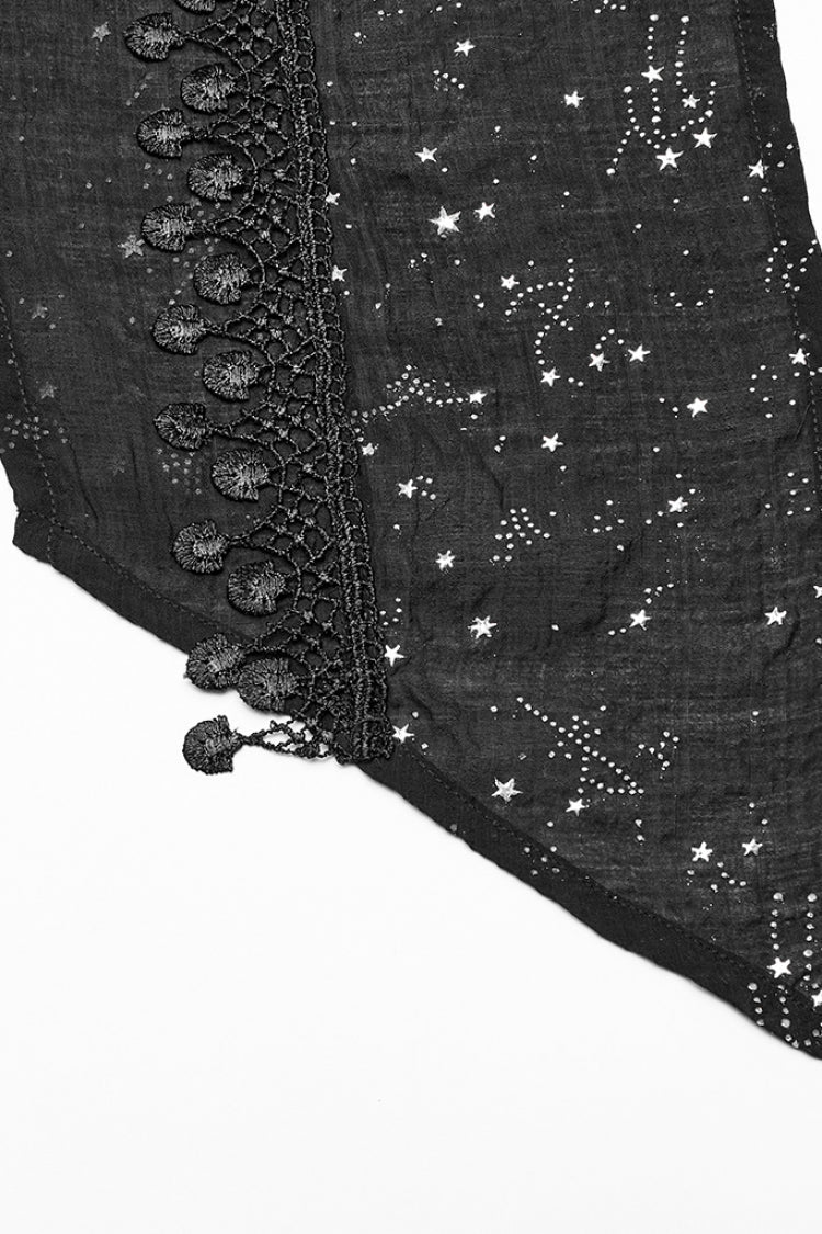 Star Print Hollow Hooded Women's Gothic Scarf 2 Colors - Product - 16