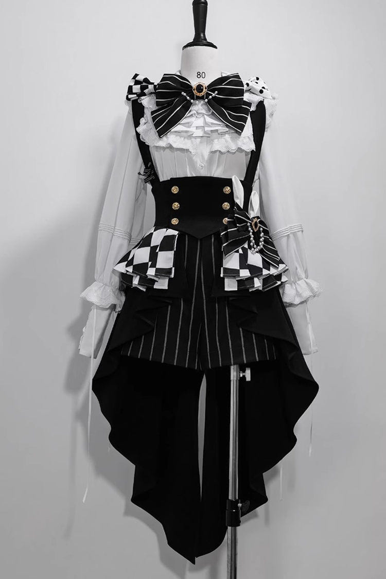 Black Rabbit Theater Vertical Stripe Print Ouji Lolita Shorts - Product - 6