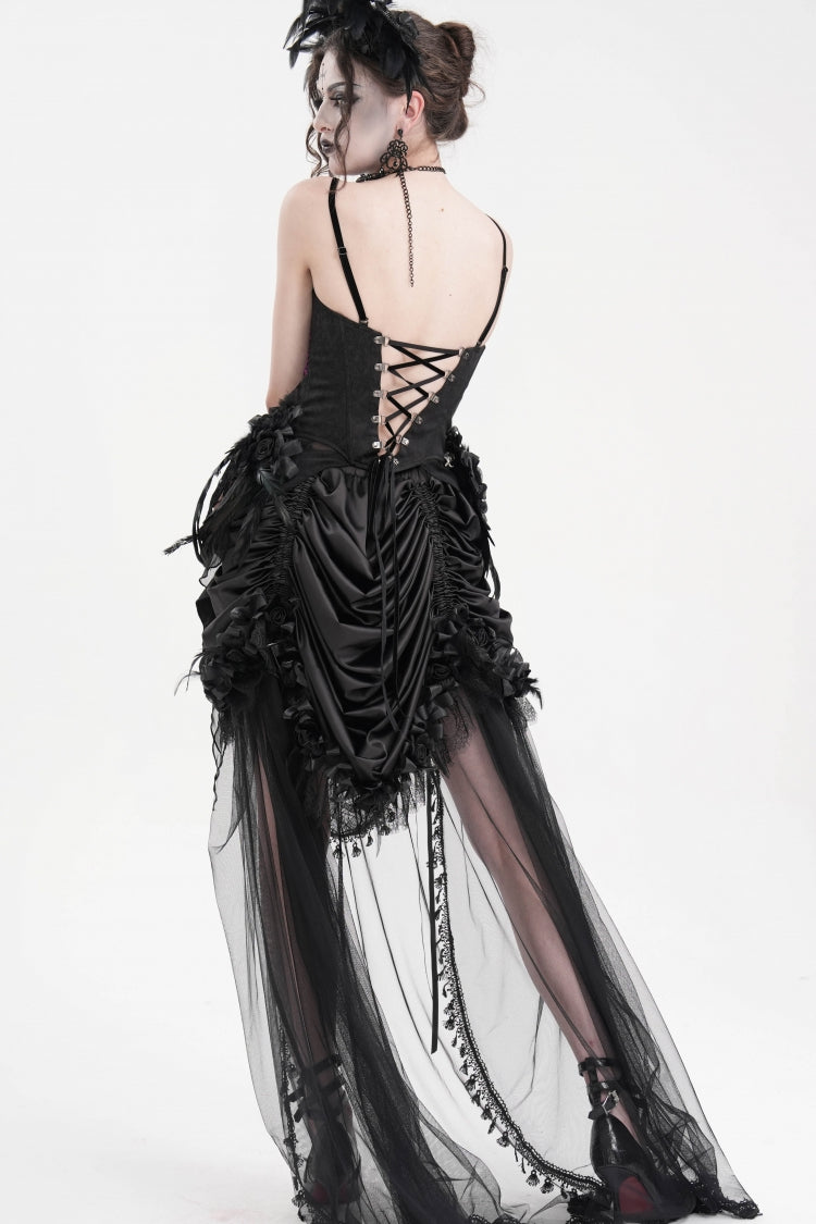 Purple Lace Lace-Up Women's Gothic Overbust Corset - Product - 9