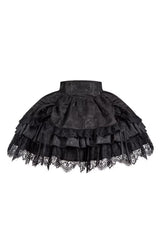 Black  [Letters & Poems · Twilight] Multi-Layered Jacquard Ruffled Witch Gothic Lolita Skirt 2 Versions - Product - 3
