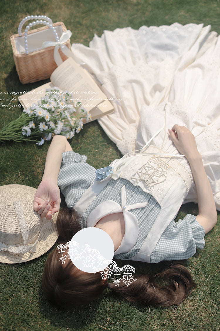 Ivory Sleeveless Triple-Layered Ruffle Lace-Up Sweet Elegant Lolita Jsk Dress - Product - 8