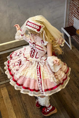 Pink [Moonstone] Sleeveless Ruffle Embroidery Bowknot Lace Fishbone Sweet Princess Lolita Dress - Product - 8