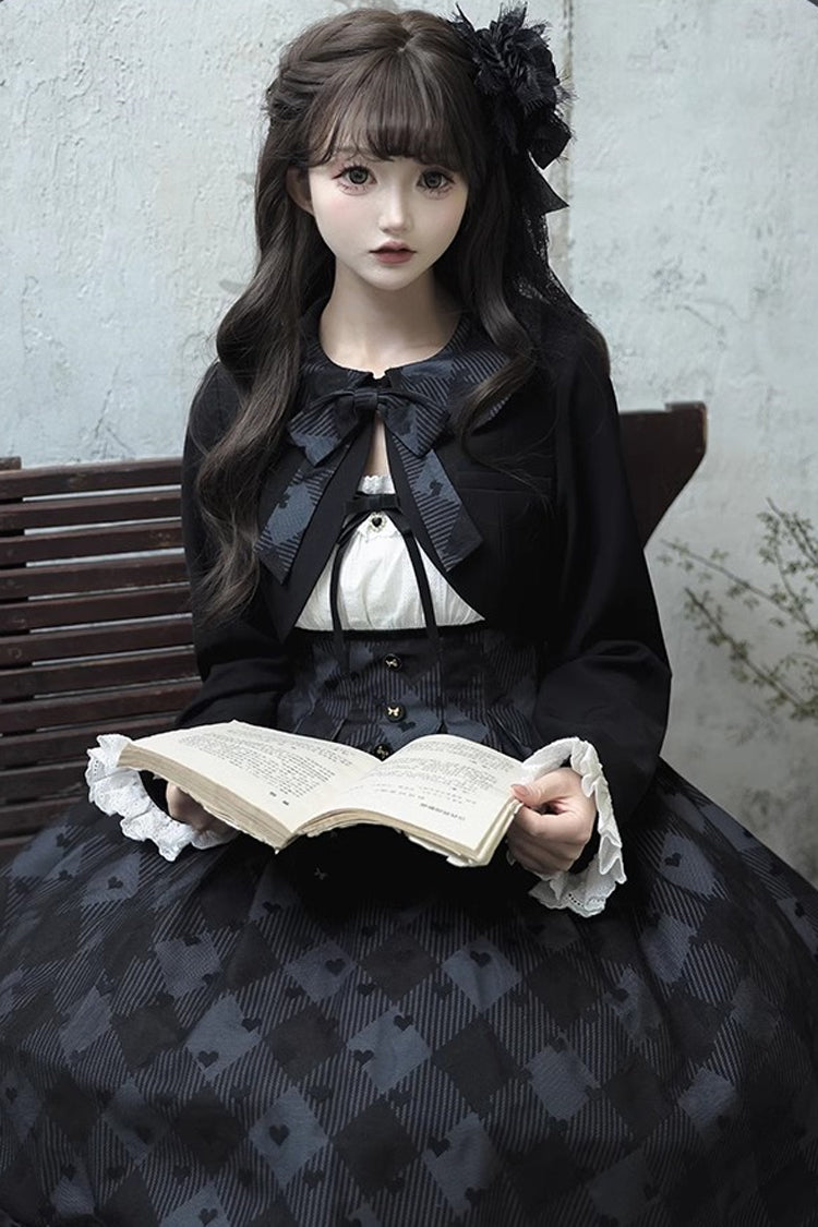 Black [Swan] Short Sleeves Sweet Elegant Princess Lolita Dress Long Version - Product - 7