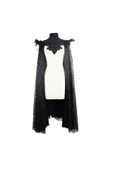 Black Palace Style Lace Long Women's Gothic Cloak - Product - 7