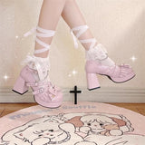Gothic Cross Straps Bowknot Lolita High Heels 4 Colors - Product - 6