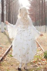 [Feather Snowflake Embroidery] Print Sleeveless Ruffle Bowknot Sweet Lolita Jsk Dress 3 Colors - Product - 4